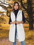 Gesteppte Winterweste Damen mit Kapuze & Taschen